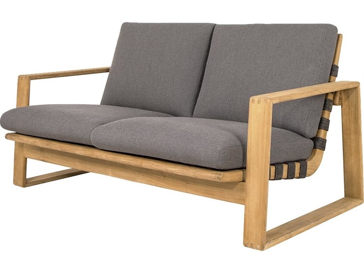 Cane Line Outdoor Endless Teak/Dark Grey Soft Rope Loveseat