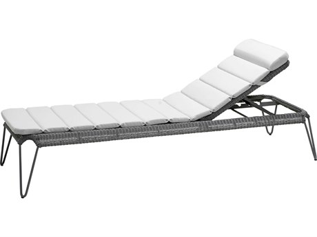 Cane Line Outdoor Breeze Light Grey Wicker Steel Stackable Chaise Lounge