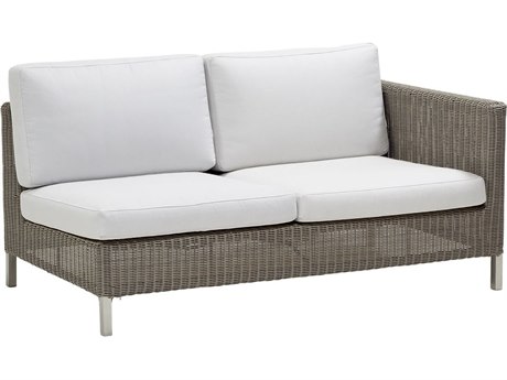 Cane Line Outdoor Connect Taupe Wicker Left Arm Sofa