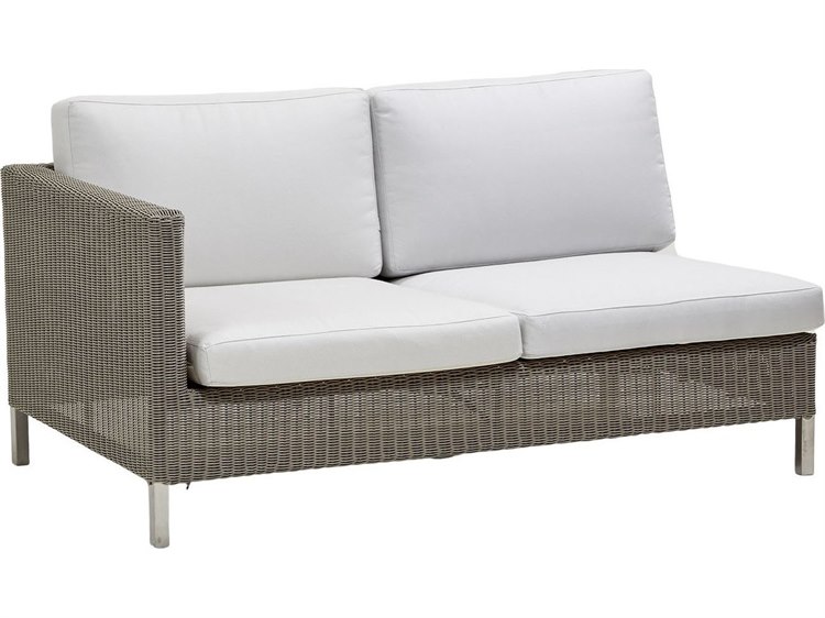 Cane Line Outdoor Connect Taupe Wicker Left Arm Sofa