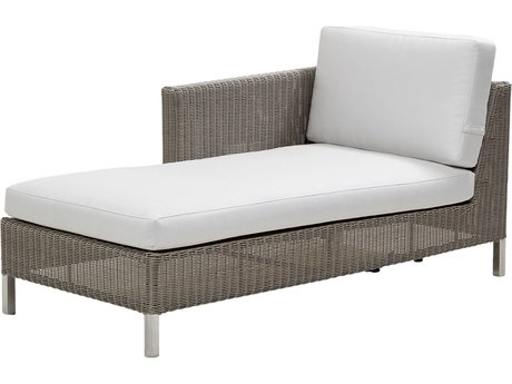 Cane Line Outdoor Connect Taupe Wicker Right Arm Chaise Lounge