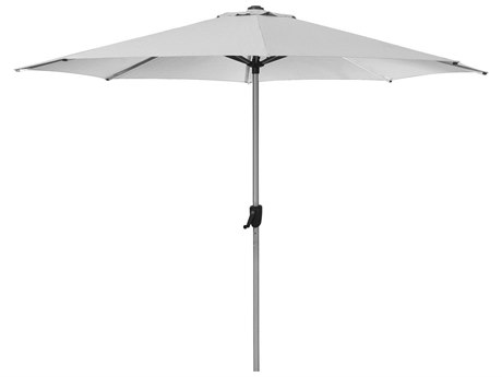 Cane Line Outdoor Parasol Sunshade Aluminum 9.8 Foot Octagon with Crank System Umbrella