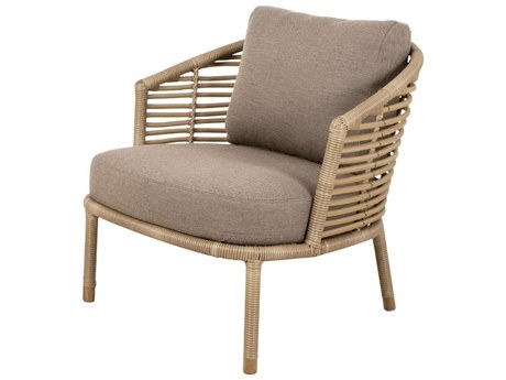 Cane Line Outdoor Sense Natural Wicker Lounge Chair in Taupe
