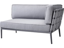 Cane Line Outdoor Conic Aluminum Cushion Left Arm Sofa