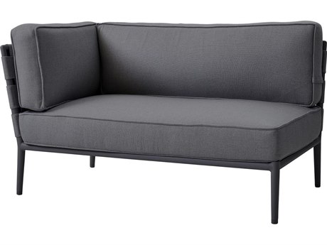 Cane Line Outdoor Conic Aluminum Cushion Right Arm Sofa
