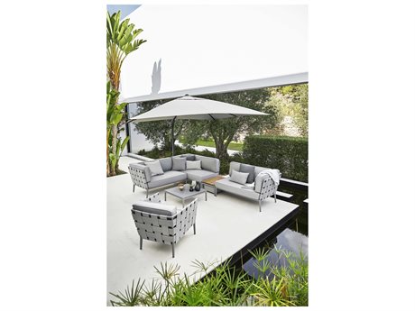 Cane Line Outdoor Conic Aluminum Cushion Sectional Lounge Set