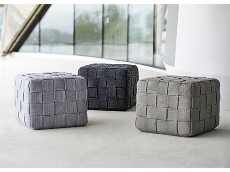 Cane Line Outdoor Cube Soft Rope Footstool Set