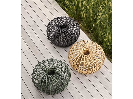 Cane Line Outdoor Nest Wicker Small Foot Stool Set