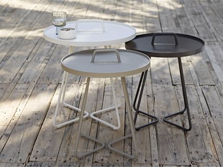Cane Line Outdoor On-the-Move Aluminum End Table Set