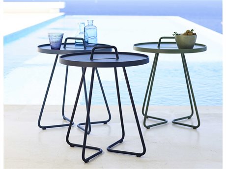 Cane Line Outdoor On-the-Move Aluminum End Table Set