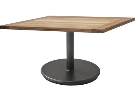 Cane Line Outdoor Go Aluminum 28''Wide Square Teak Top Coffee Table