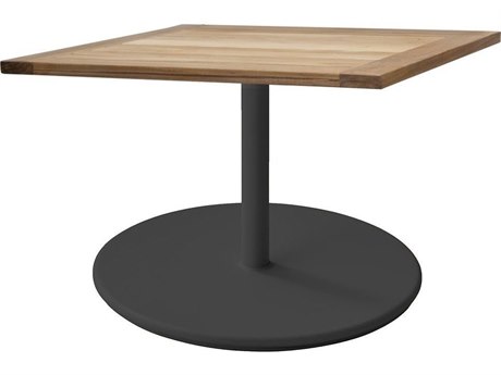 Cane Line Outdoor Go Aluminum 28''Wide Square Teak Top Coffee Table