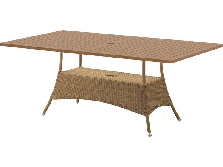 Cane Line Outdoor Lansing Wicker Large Rectangular Dining Table