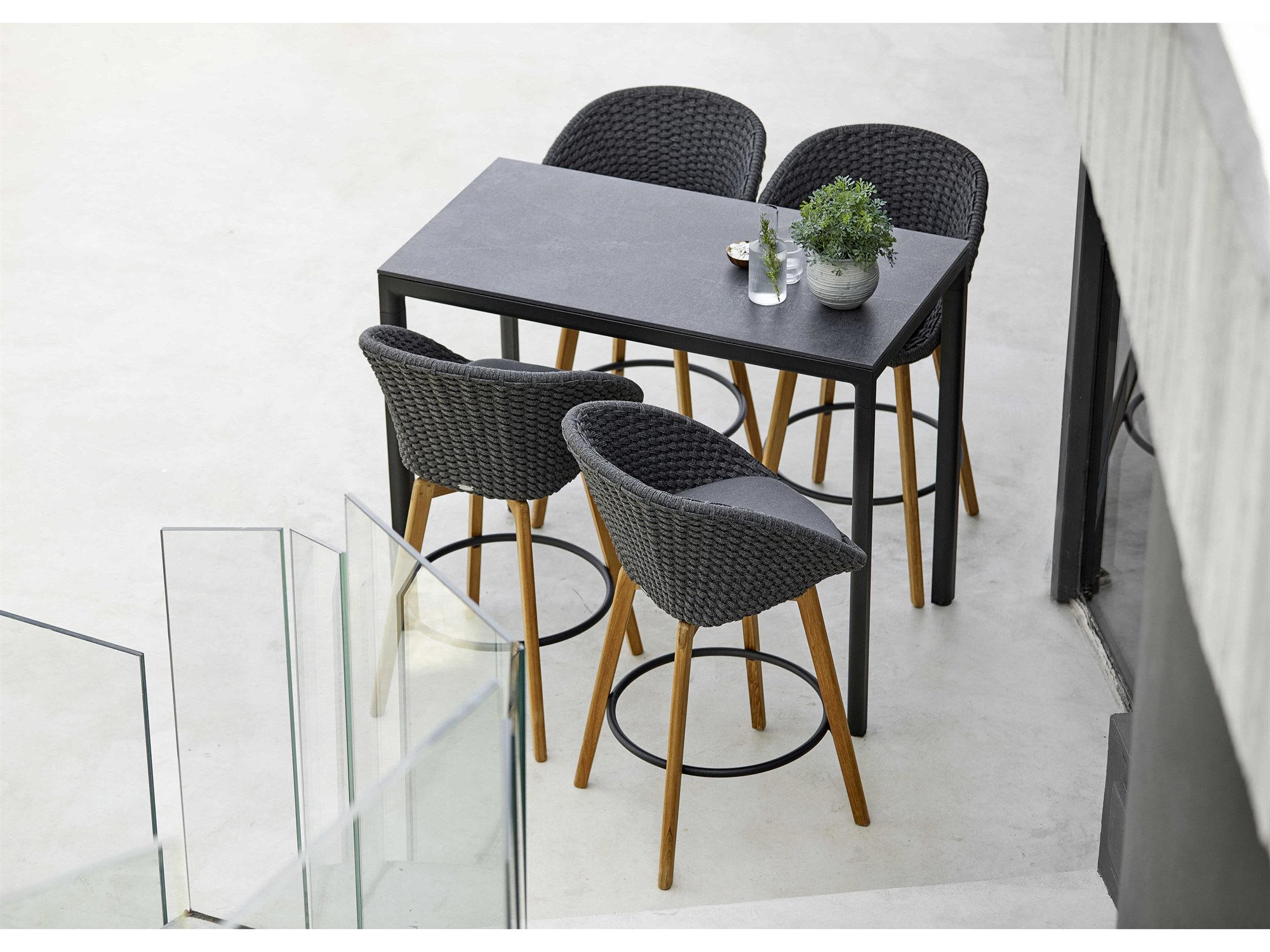 Cane Line Outdoor Peacock Teak Soft Rope Bar Set PEACCKBARSET2