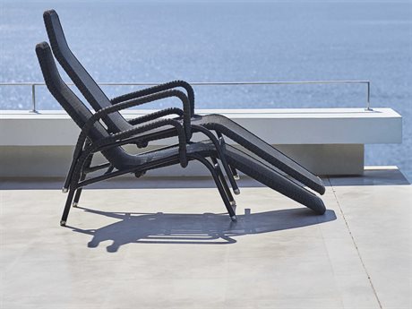 Cane Line Outdoor Sunrise Aluminum Stackable Chaise Lounge Set