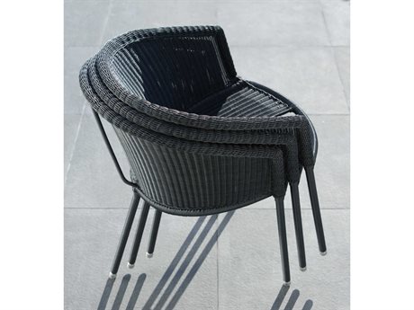 Cane Line Outdoor Trinity Aluminum Wicker Stackable Dining Chair Set