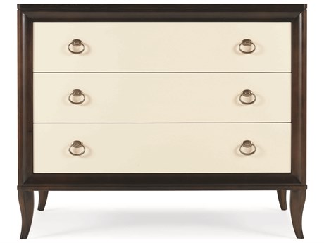 Century Furniture Tribeca 3-Drawers Cream Brown Maple Wood Accent Chest