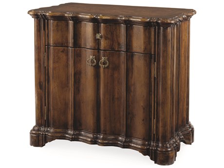 Century Furniture Marbella And Chateau Lyon 1-Drawer Brown Burlwood Nightstand