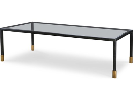 Century Furniture Thomas O'Brien Jennings Rectangular Glass Bronze Coffee Table
