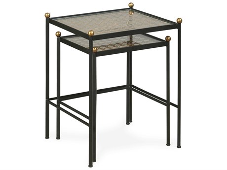 Century Furniture Thomas Obrien Rectangular Glass Rustic Black End Table