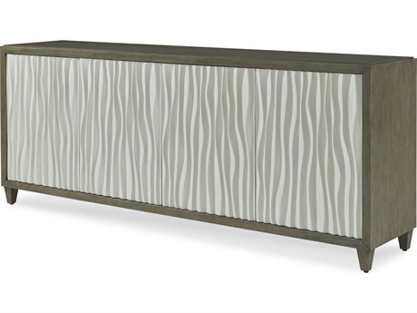 Century Furniture Citation Russo 84" Walnut Wood Greige White Credenza Sideboard