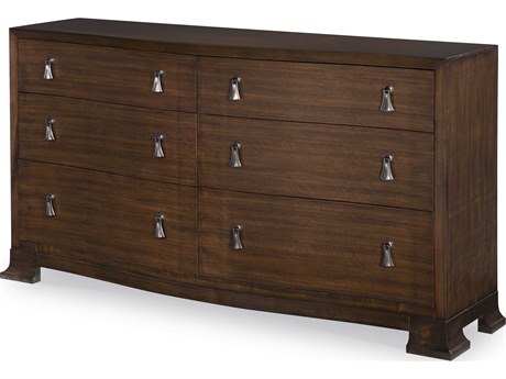 Century Furniture Citation Frasier Serpentine 6-Drawers Brown Walnut Wood Double Dresser