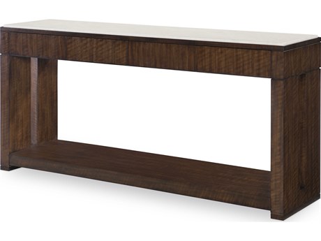 Century Furniture Citation Warner Rectangular Walnut Console Table with Stone Top