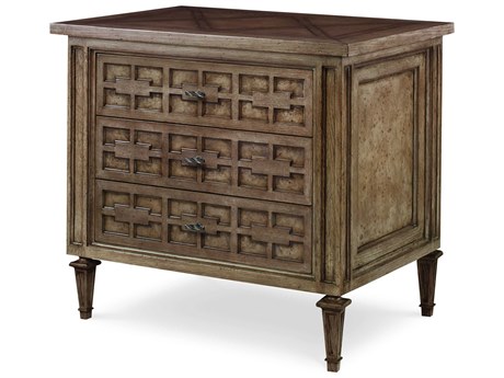 Century Furniture Casa Bella 3-Drawers Brown Oak Wood Nightstand