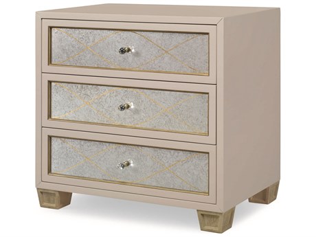Century Furniture 3-Drawers Beige Oak Wood Nightstand