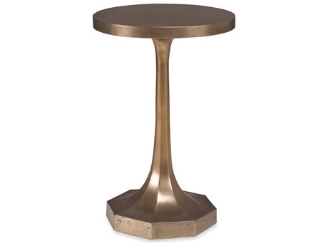 Century Furniture Round Resin Antique Brass End Table