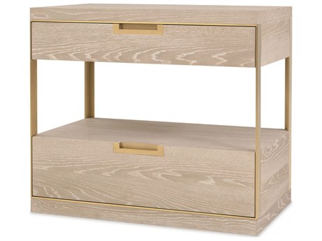 Century Furniture Cadence 2-Drawers Brown Oak Wood Nightstand