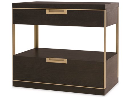 Century Furniture Cadence 2-Drawers Brown Oak Wood Nightstand