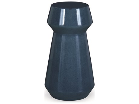 Century Furniture Cadence Round Concrete Blue End Table