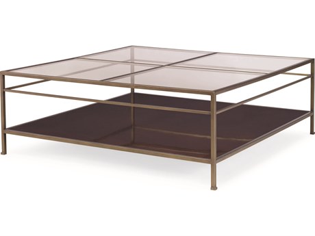 Century Furniture Details Occasional Square Glass London Brown Coffee Table