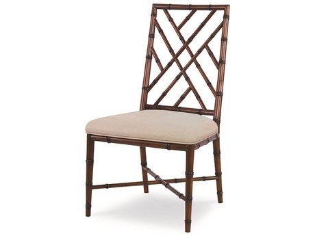 Century Furniture Curate Mahogany Wood Brown Upholstered Side Dining Chair