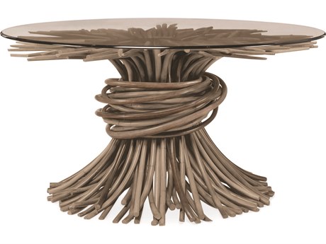Century Furniture Curate Round Glass Grey Dining Table