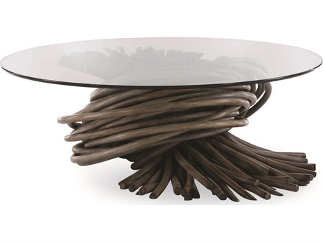 Century Furniture Curate Round Glass Grey Coffee Table