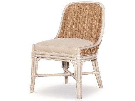 Century Furniture Curate Rattan White Upholstered Side Dining Chair