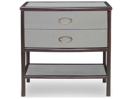 Century Furniture Curate 2-Drawers Gray Mahogany Wood Nightstand
