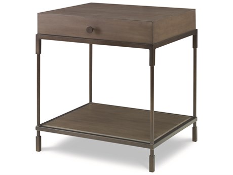 Century Furniture Curate Rectangular Wood Mink Pewter End Table