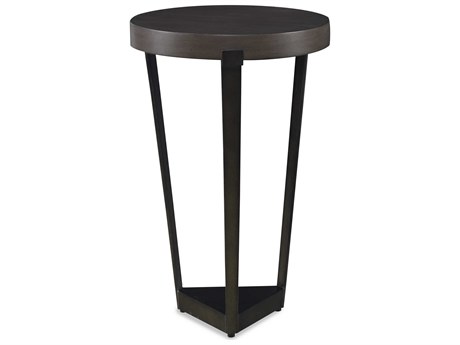 Century Furniture Curate Round Wood Mink Bronze End Table