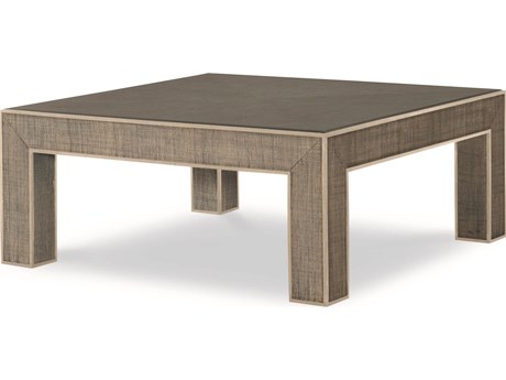 Century Furniture Curate Square Glass French Grey Peninsula Coffee Table