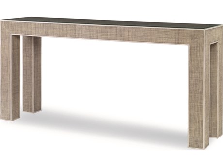 Century Furniture Curate Rectangular Glass French Grey Peninsula Console Table