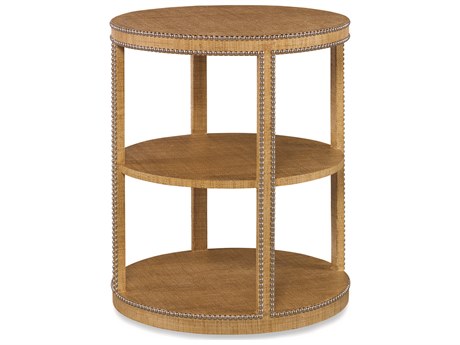 Century Furniture Curate Round Glass Natural End Table