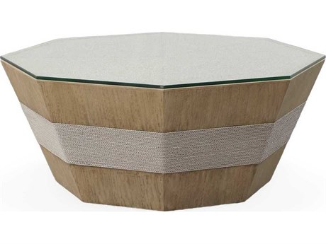 Century Furniture Curate Octagon Glass Tan Grey Coffee Table