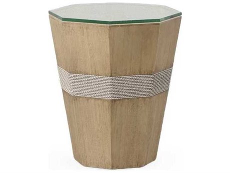 Century Furniture Curate Octagon Glass Tan Grey End Table