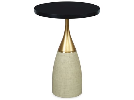 Century Furniture Curate Round Wood Natural Black End Table