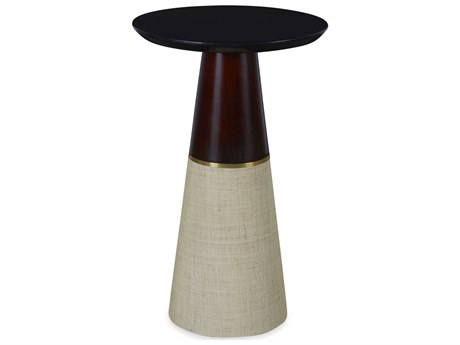 Century Furniture Curate Round Stone Natural Black End Table