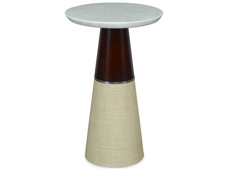 Century Furniture Curate Round Stone White Natural End Table