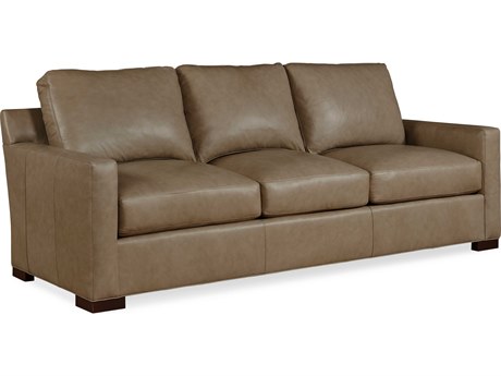 Century Furniture Reynolds Brown Leather Sofa